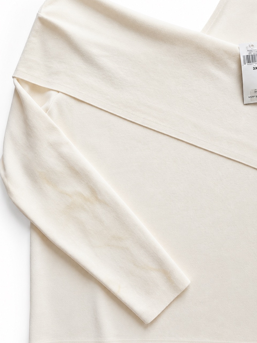 Ralph Lauren Off-the-Shoulder Crème Sweater Top 3X NWT Ivory/Cream MSRP $165 - Picture 3 of 8